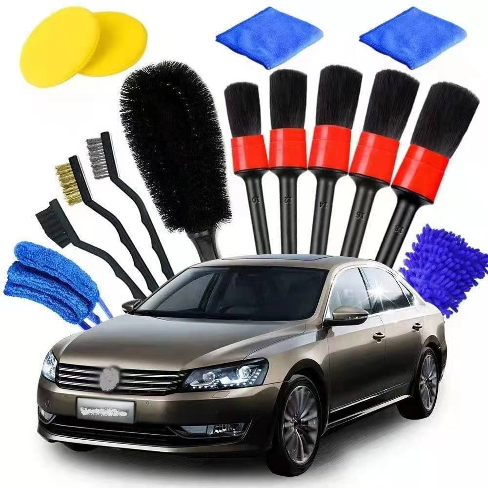 Car Detailing Brushes Kit 18pcs Auto Detailing Brushes Set for Car Seat view 6