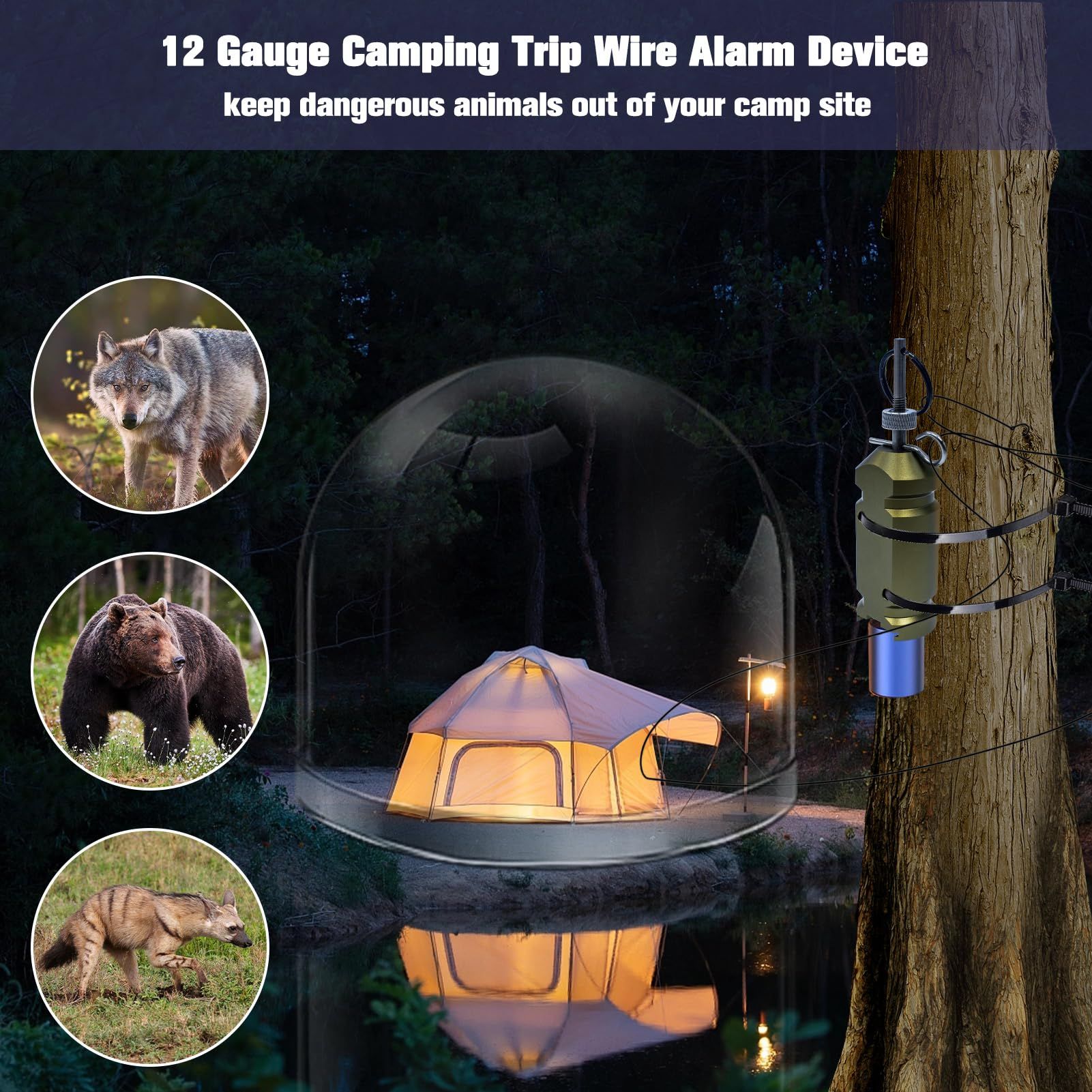 Camping Perimeter Trip Wire Alarm Device Gauge Accessories Warning Security view 9