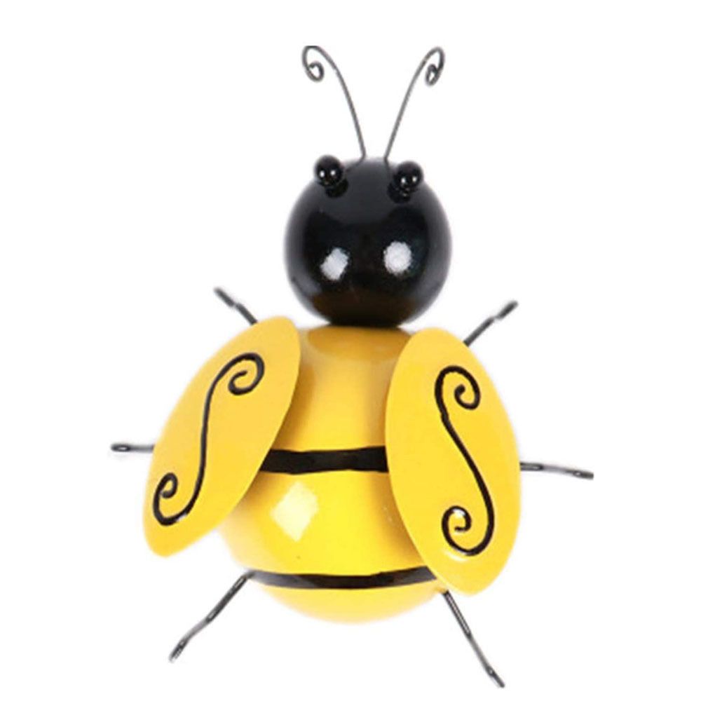 Metal Wall Art, 4 PCS Metal Bumble Wall Decor, 3D Iron Bee Art Sculpture view 4
