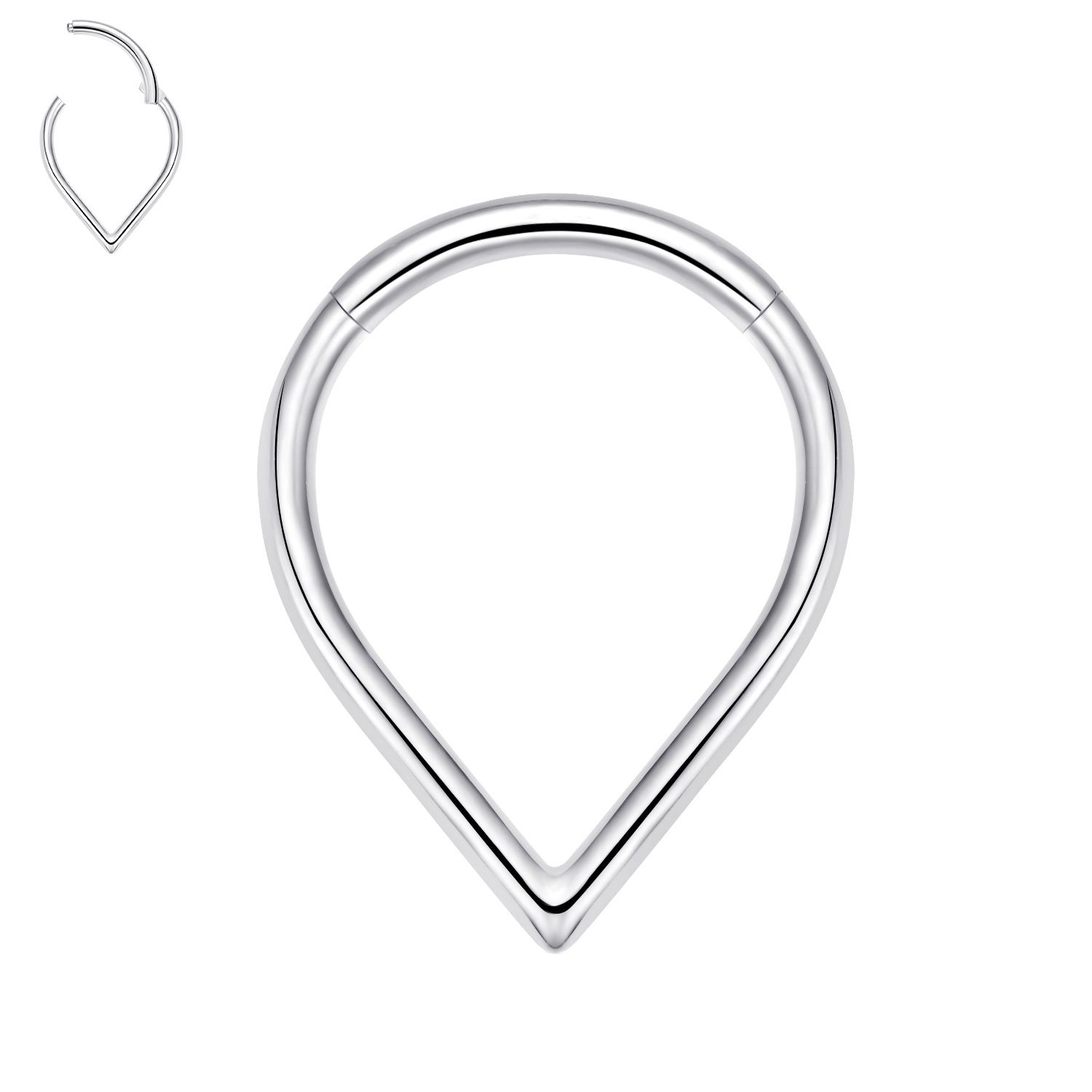 Titanium Teardrop Septum Ring Daith Piercing Earrings Jewelry Helix Nose Rings view 2