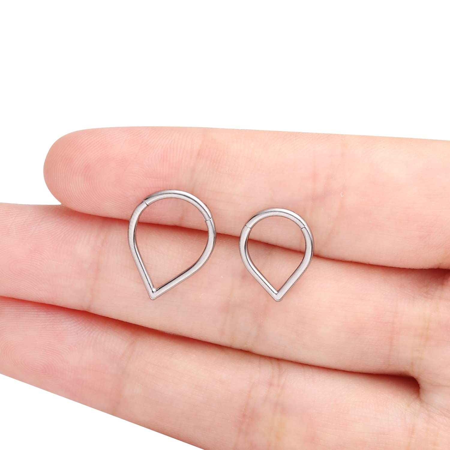 Titanium Teardrop Septum Ring Daith Piercing Earrings Jewelry Helix Nose Rings view 3