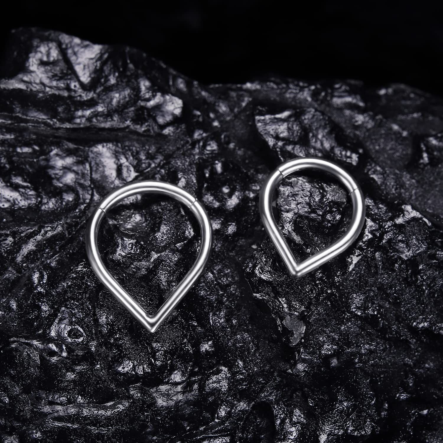 Titanium Teardrop Septum Ring Daith Piercing Earrings Jewelry Helix Nose Rings view 5