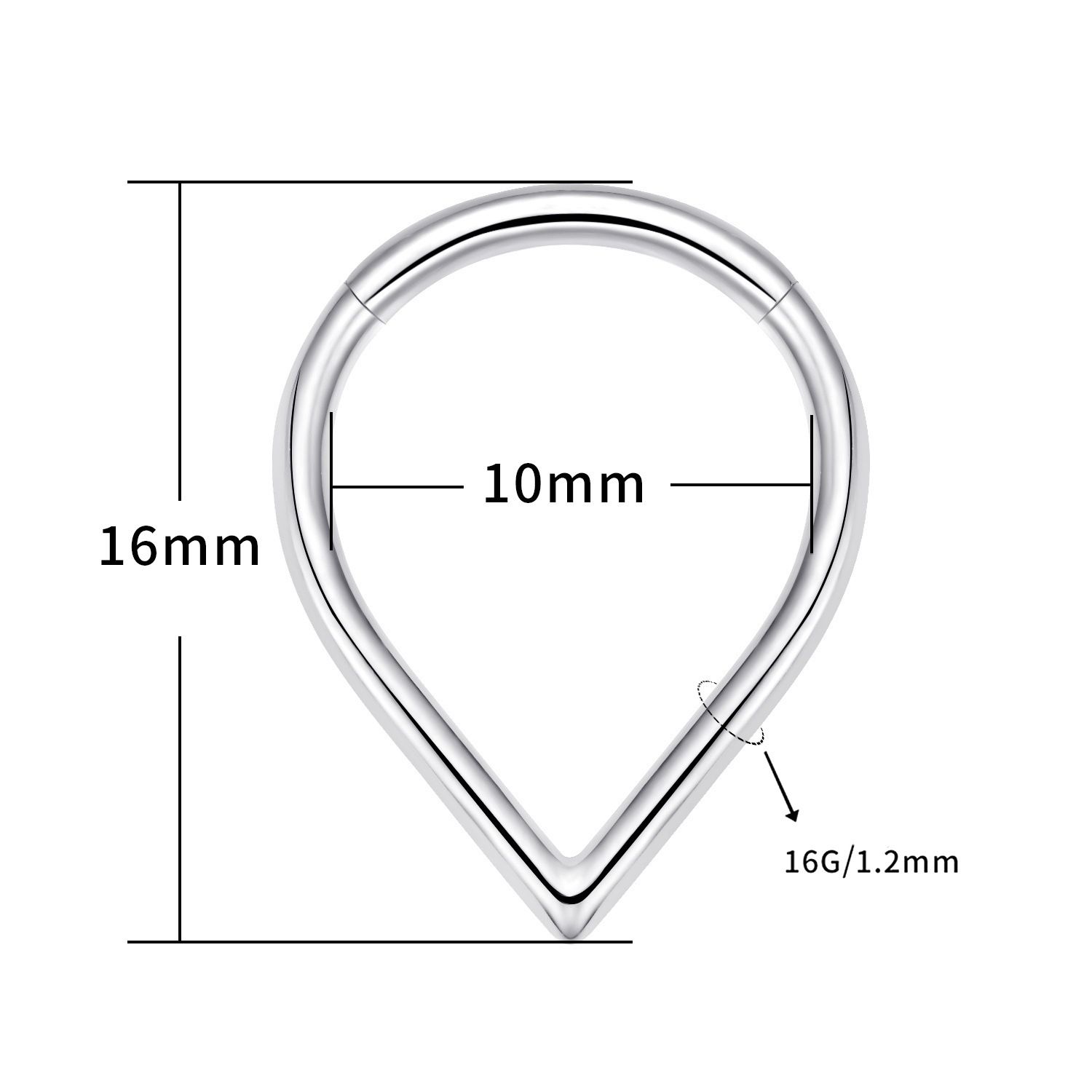 Titanium Teardrop Septum Ring Daith Piercing Earrings Jewelry Helix Nose Rings view 9