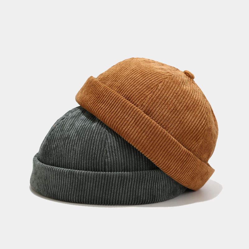 Unisex Solid Color Vintage Rolled Cuff Hat No Harbour Hats Street Outdoors