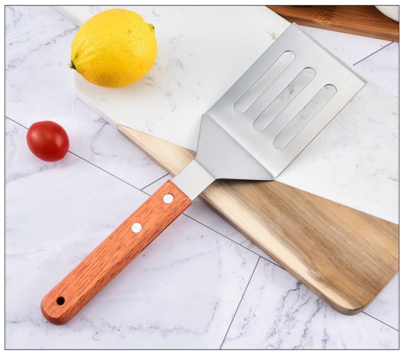 Metal Spatula 2pcs Fish Spatula Slotted Turner Stainless Steel Egg Grill view 6