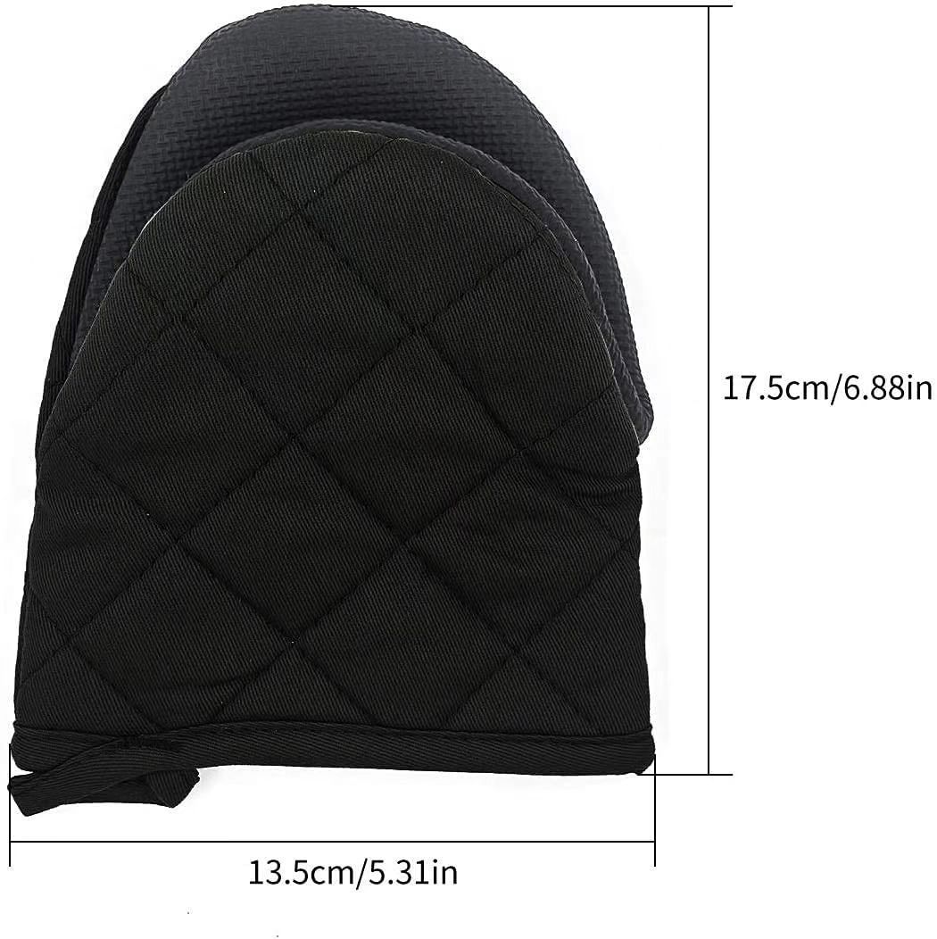 1 Pair Short Oven Mitts, Heat Resistant Silicone Kitchen Mini Oven Mitts for view 8