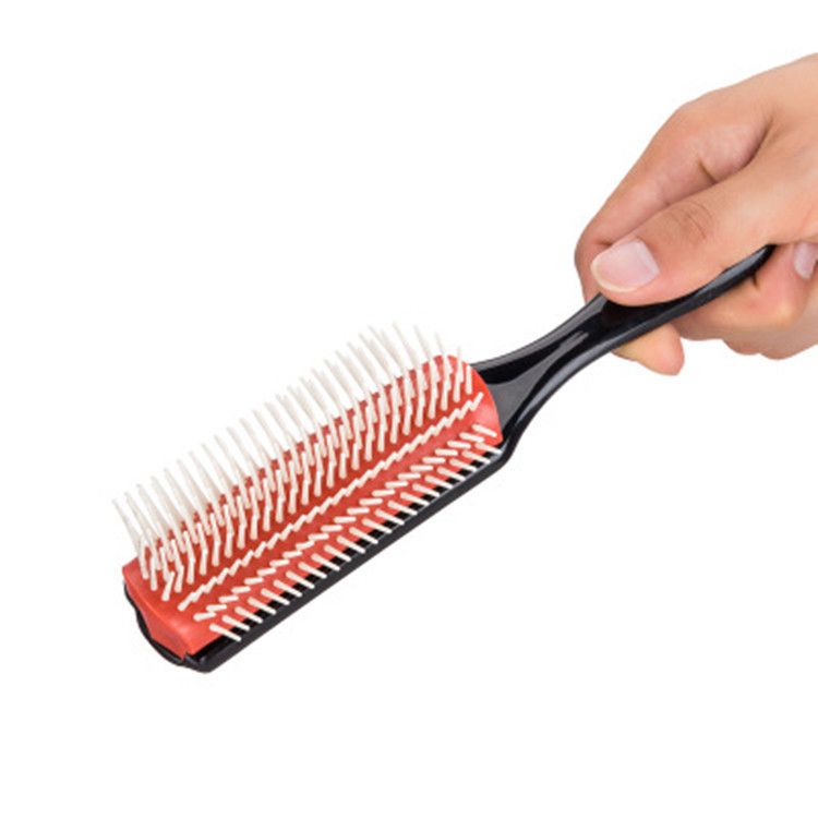 9-Rows Cushion Nylon Bristle Hair Brush Women Men Curly Wet or Dry Hair view 5