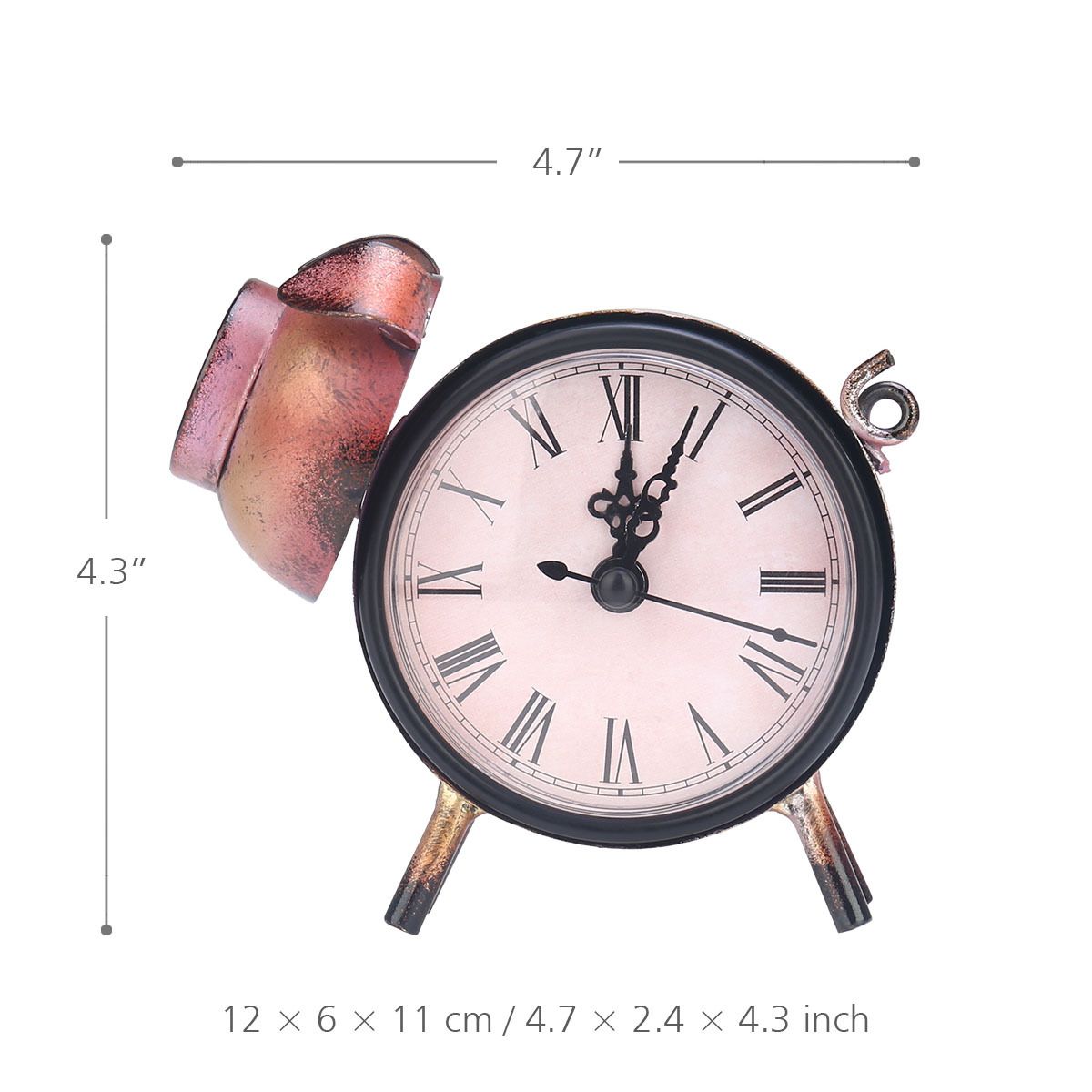 Retro Clock, Pig Shape Clock Metal Pig Figurine Rustic Animal Clock for Home view 9