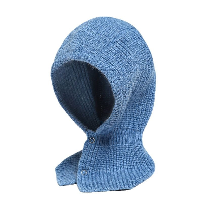 Knitted Pullover Cap Winter Warm Hooded Scarf Hat for Women Men Windproof