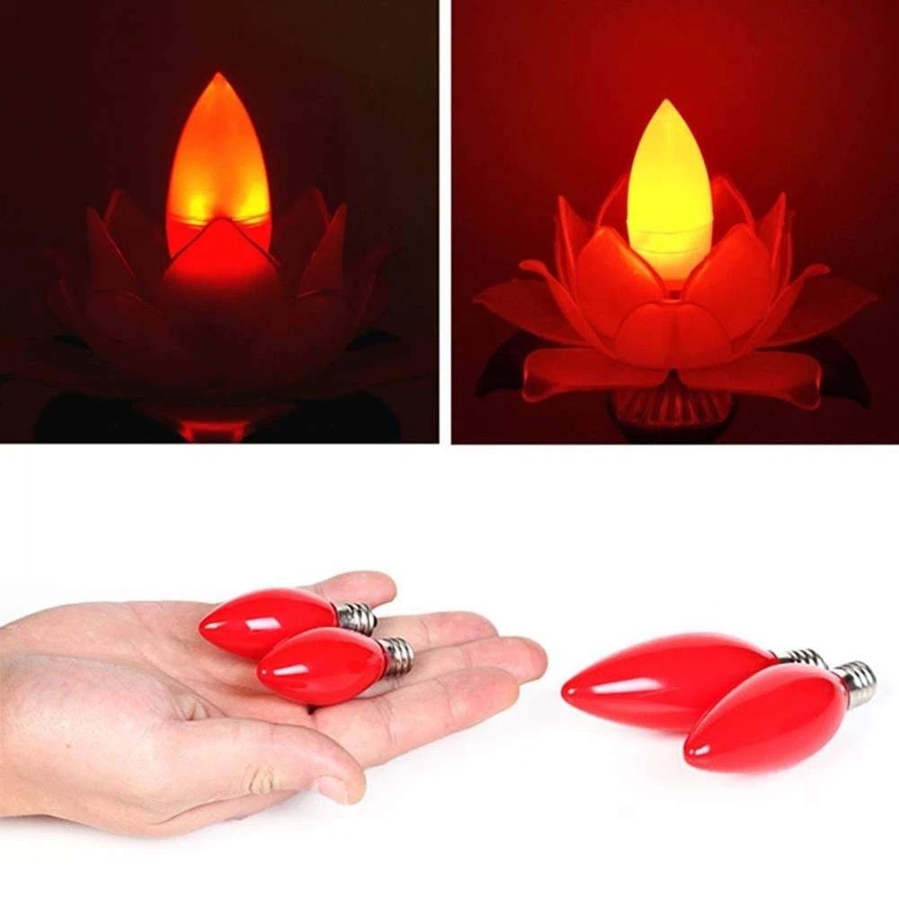 E12 Bulb Red LED Color Light Bulbs 1W LED Bulb Transparent Night Light Bulb view 7