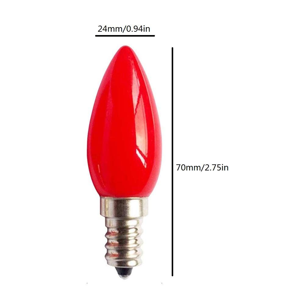 E12 Bulb Red LED Color Light Bulbs 1W LED Bulb Transparent Night Light Bulb view 9