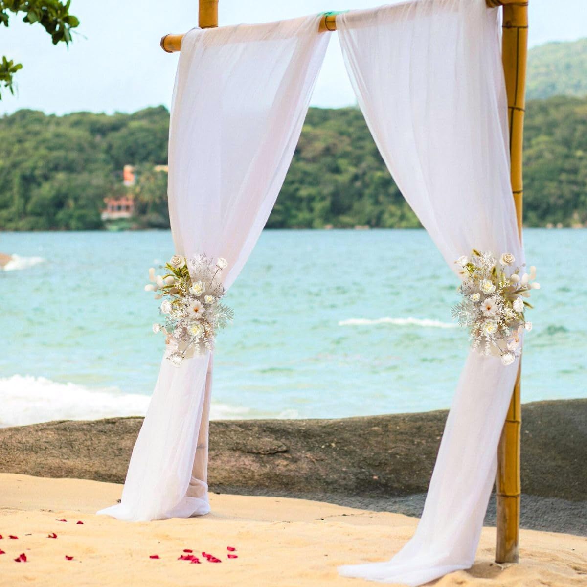 Wedding Arch Draping Fabric 1 Panel of 50*570cm White Chiffon Drapery for view 5