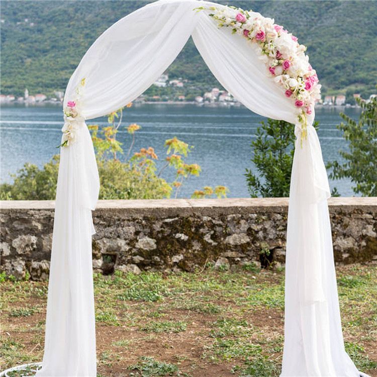 Wedding Arch Draping Fabric 1 Panel of 50*570cm White Chiffon Drapery for view 7