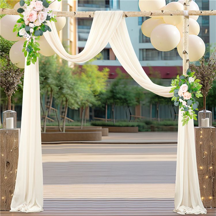 Wedding Arch Draping Fabric 1 Panel of 50*570cm White Chiffon Drapery for view 10