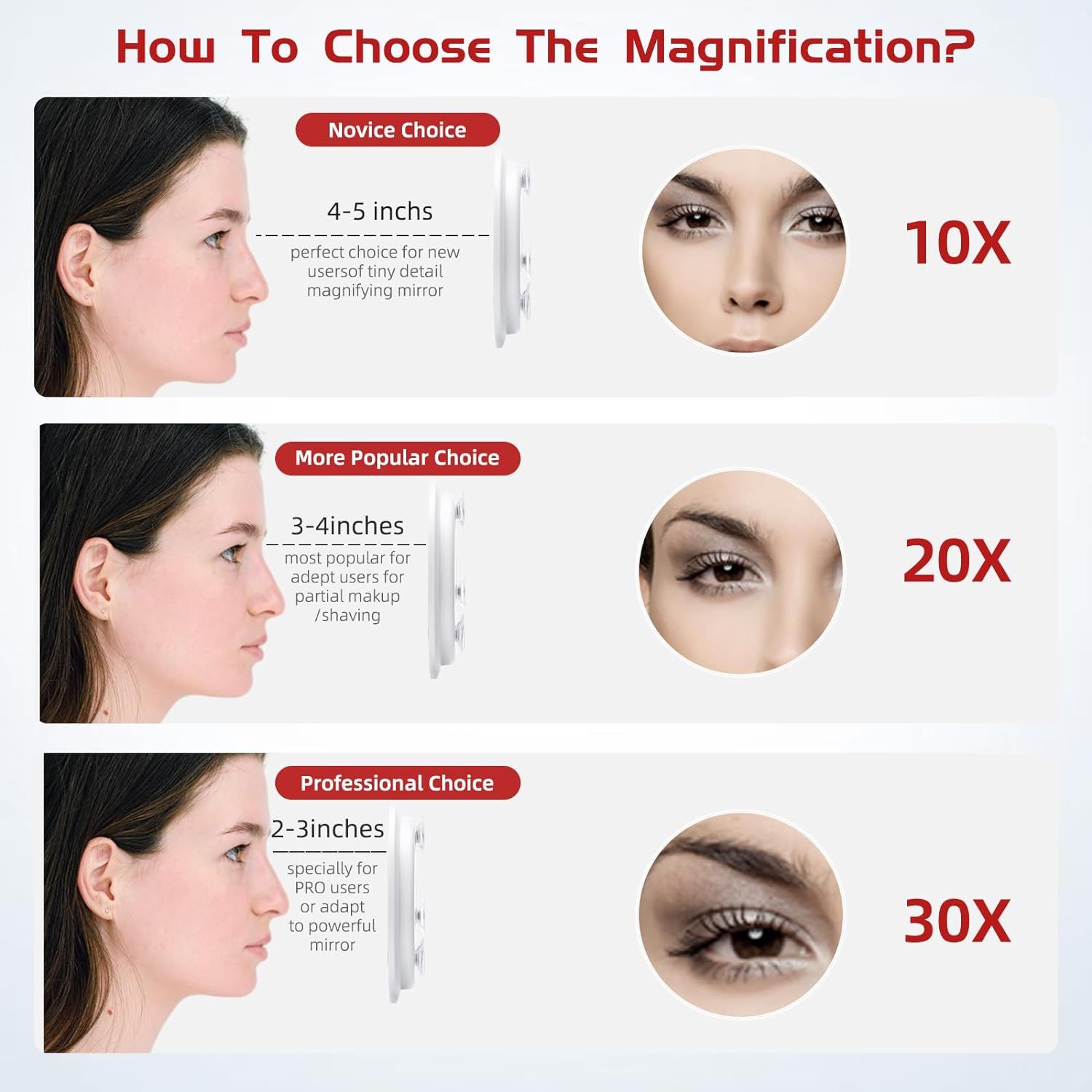 With Suction Cups Stick On With 10X Magnification Portable Travel Makeup view 9