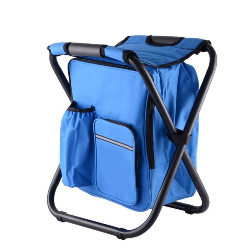 Backpack Chair Foleable Camping Fishing Stool with Cooler Insulated Bags view 2