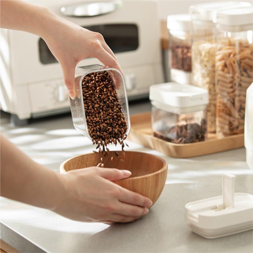 Food Storage Kitchen Storage Sealed Canned Grain Storage Box Transparent view 5