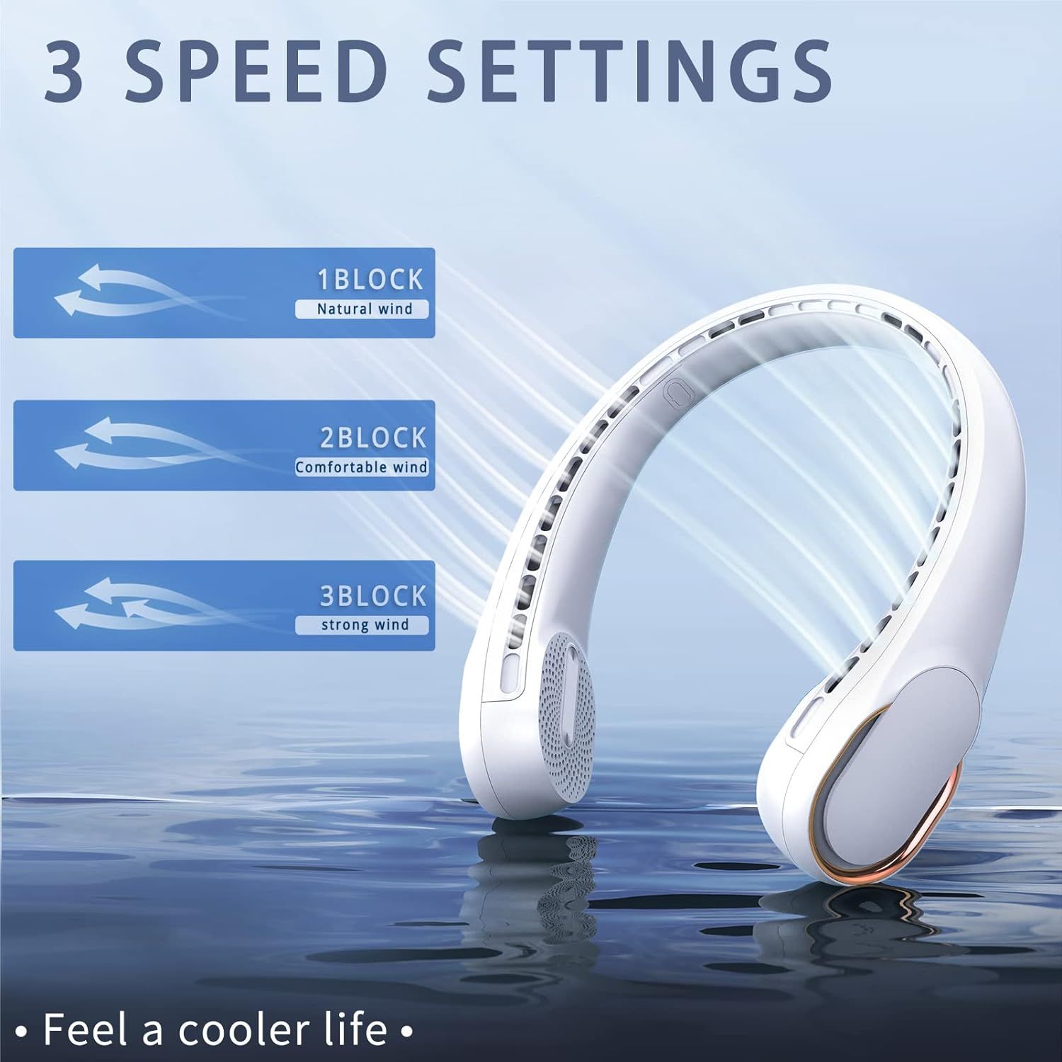 Portable Neck Fan, Bladeless Neck Fan,Battery Operated Neck Fan,Faster view 9