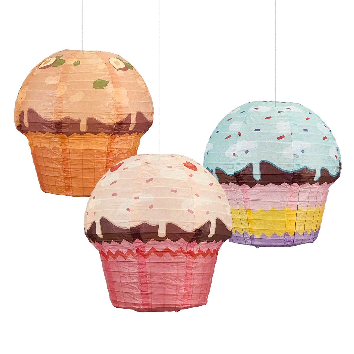 Cupcake Party Decoration Cupcake Paper Lanterns Donut Hanging Lanterns Ice view 2