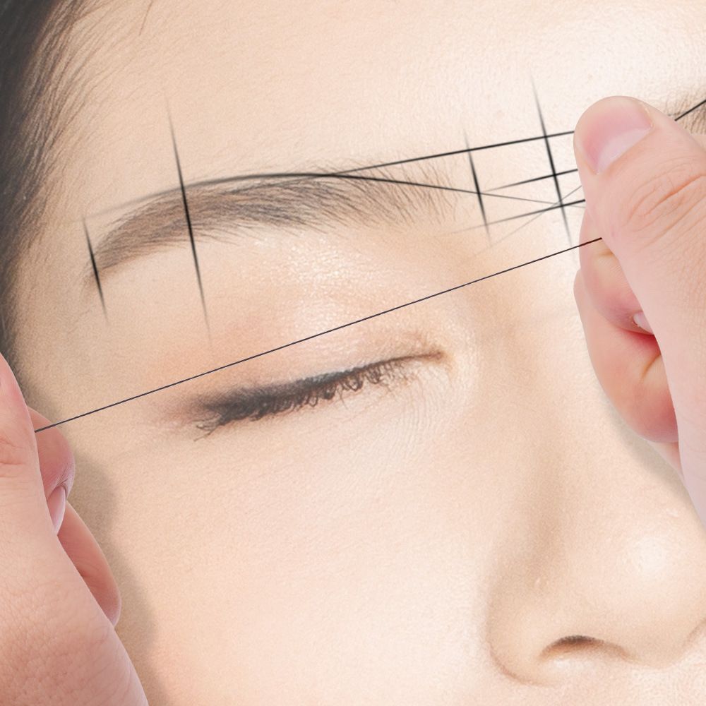 2pcs Pre Inked Microblading String Professional Eyebrow Ruler Thread Eyebrow view 8