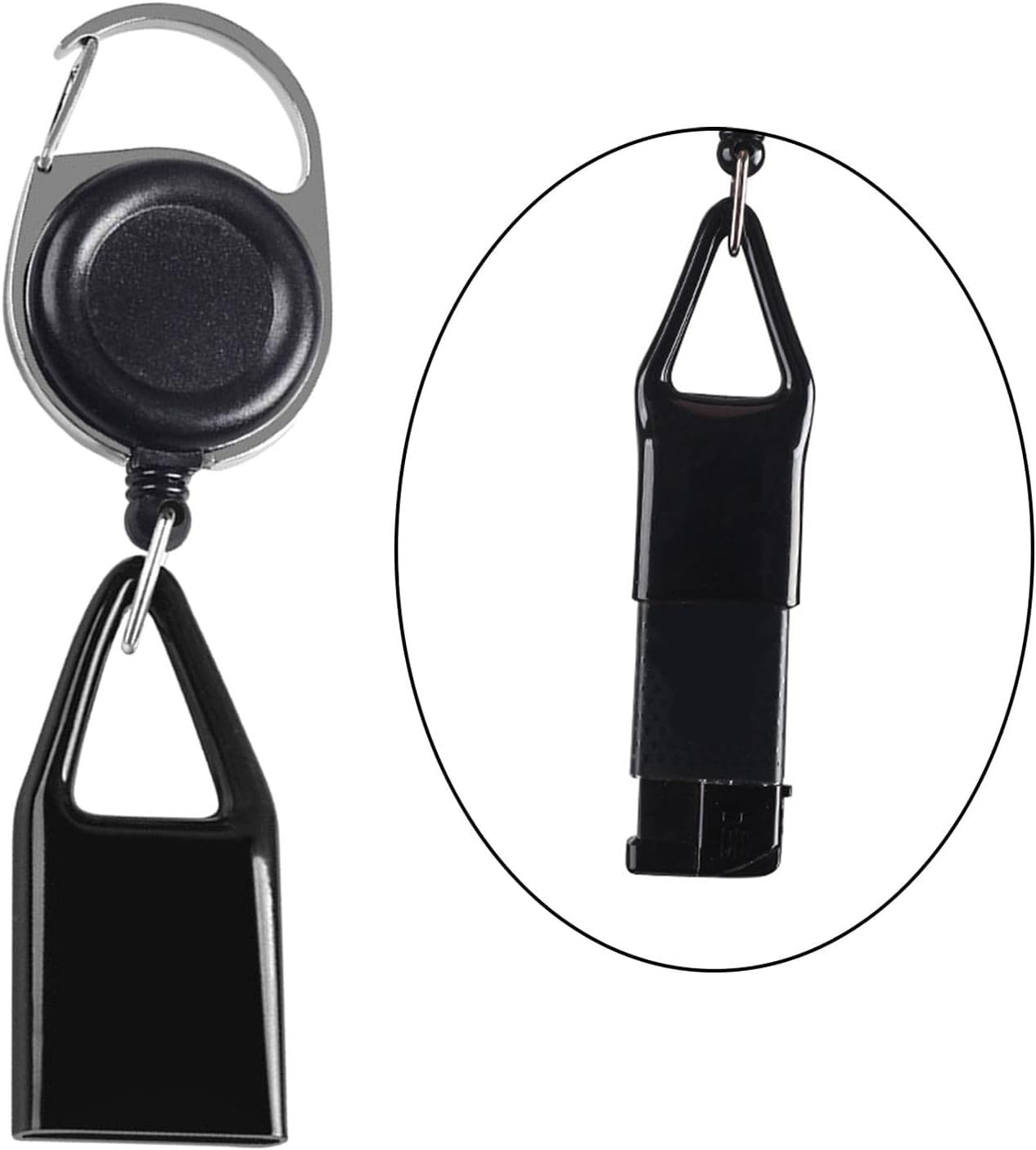 Black Retractable Lighter Leash For Men and Women Retractable Lighter Clip view 7