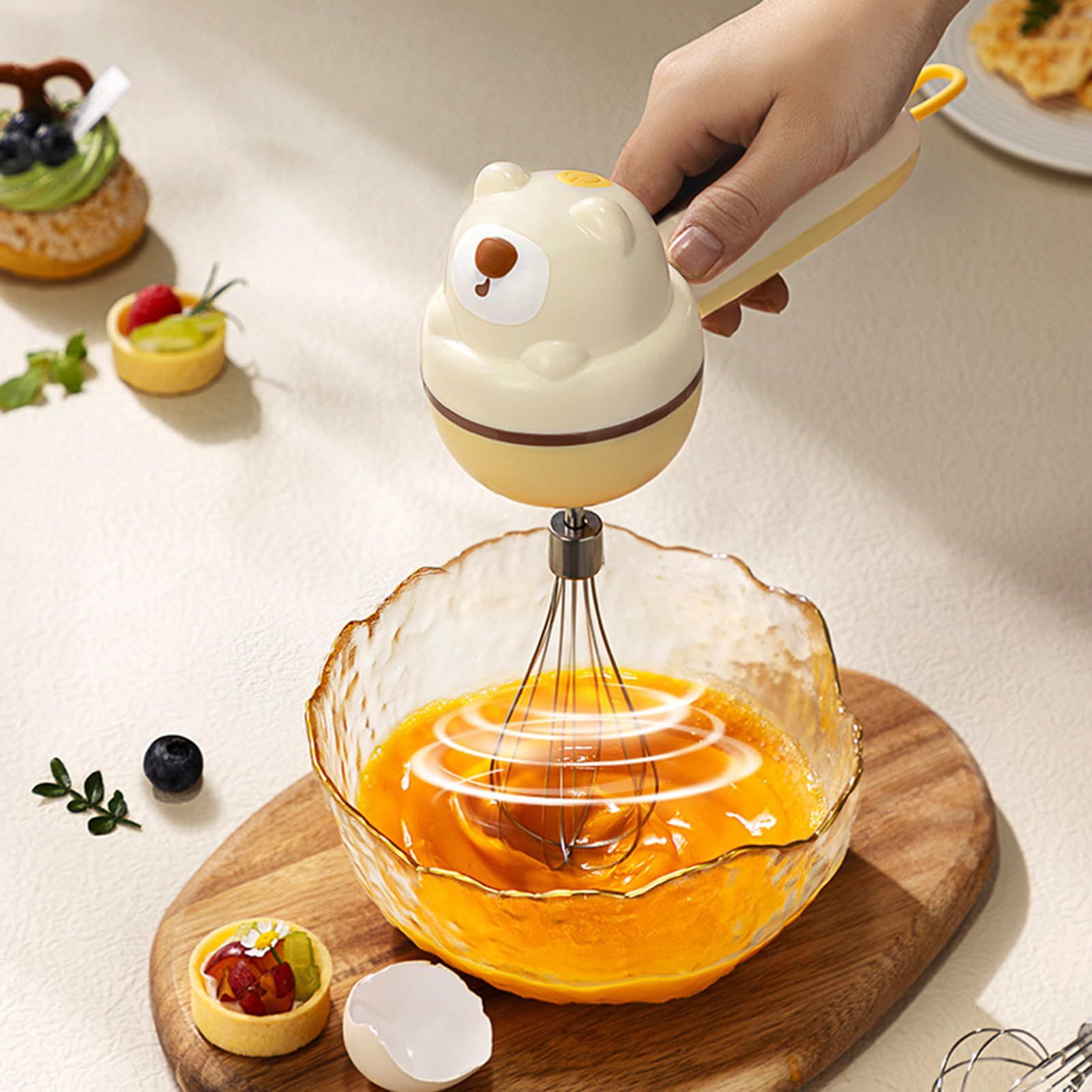 Electric Hand Mixer, Bear Shape Handheld Kitchen Blender, Kitchen Hand Mixer view 7