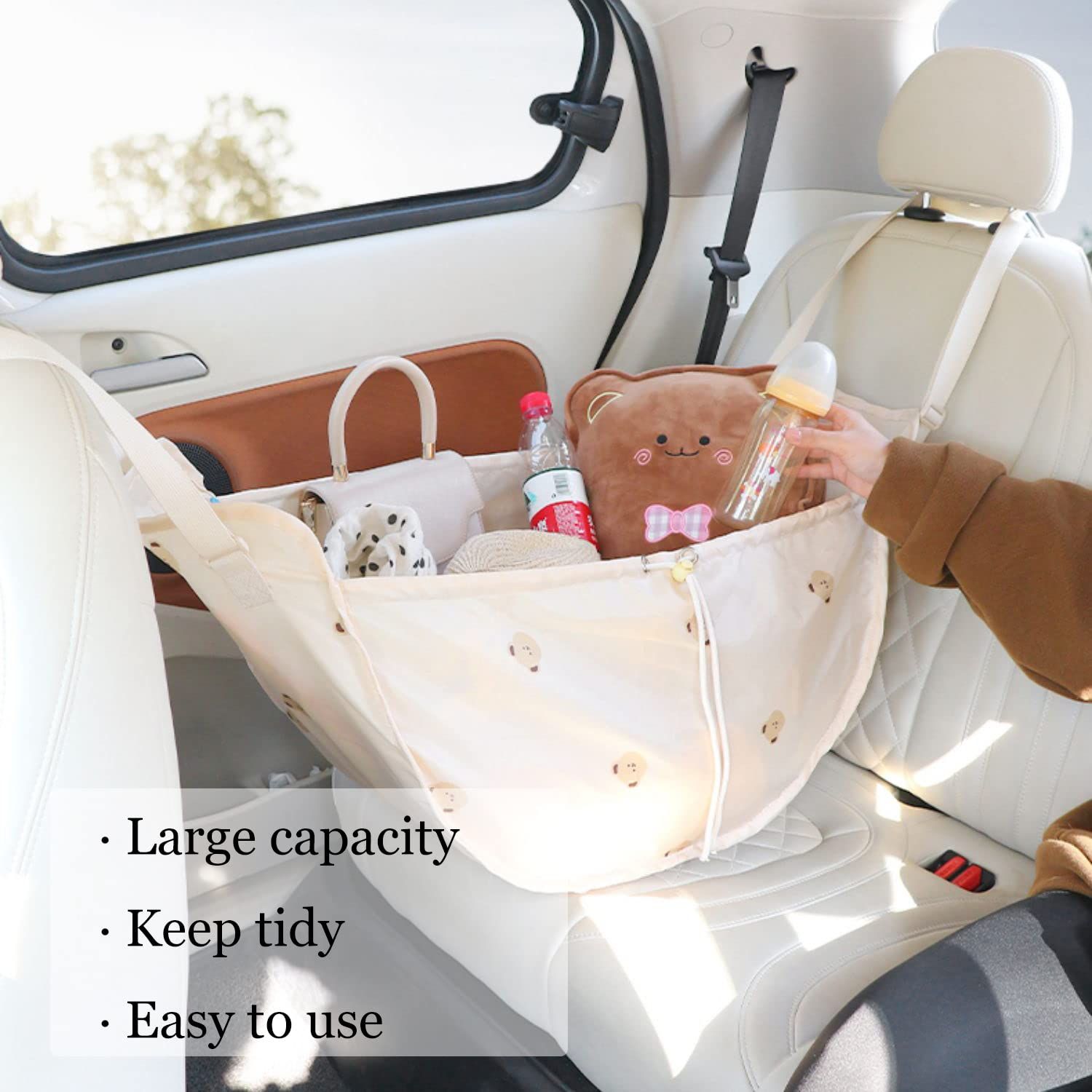 Cute Collapsible Oxford Car Back Seat Hanging Organizer Multifunction view 3