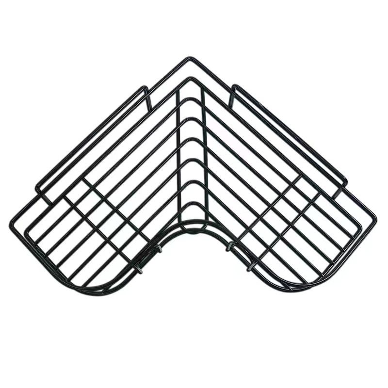 Dual Use Adhesive Or Screw Hook Metal Iron Wire Corner Shelf Storage Hanging Rack view 2