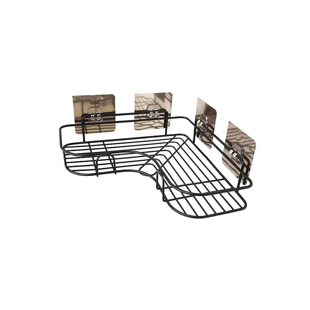Dual Use Adhesive Or Screw Hook Metal Iron Wire Corner Shelf Storage Hanging Rack view 7