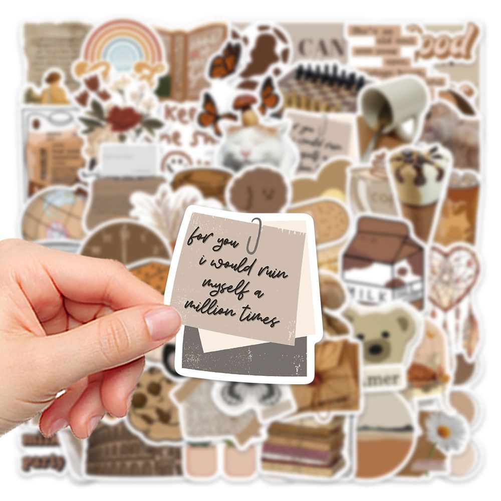 60 Pcs Vintage Stickers, Waterproof Scrapbook Aesthetic Sticker, Daily view 7