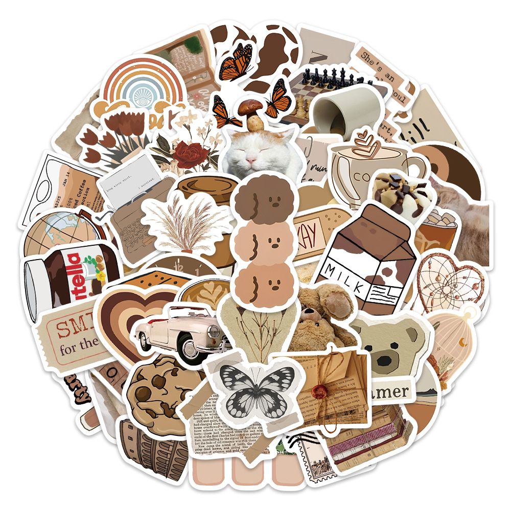 60 Pcs Vintage Stickers, Waterproof Scrapbook Aesthetic Sticker, Daily view 10