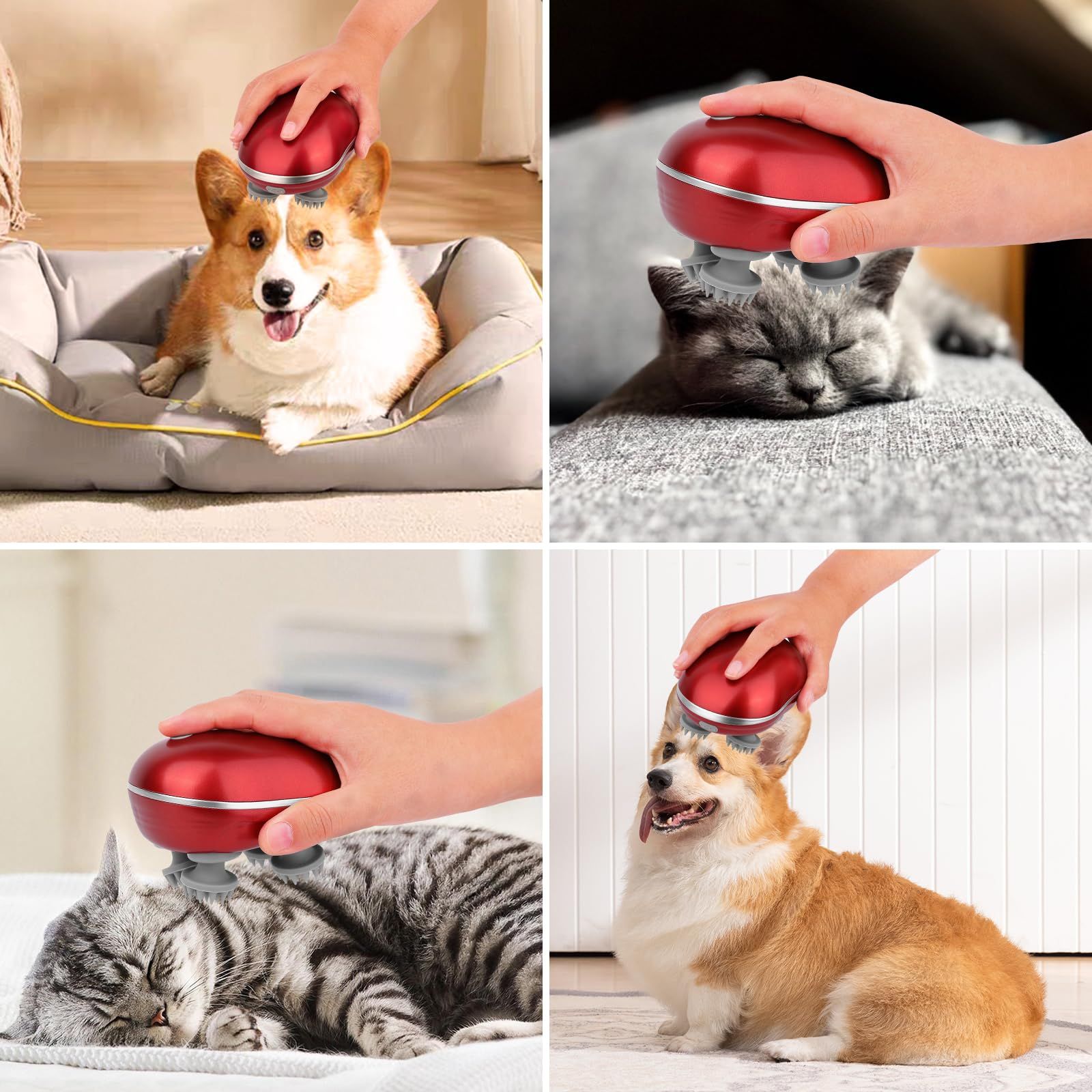 Cat Massager, Electric Pet Massager for Indoor Cats and Dogs with 4 Rotatable view 8