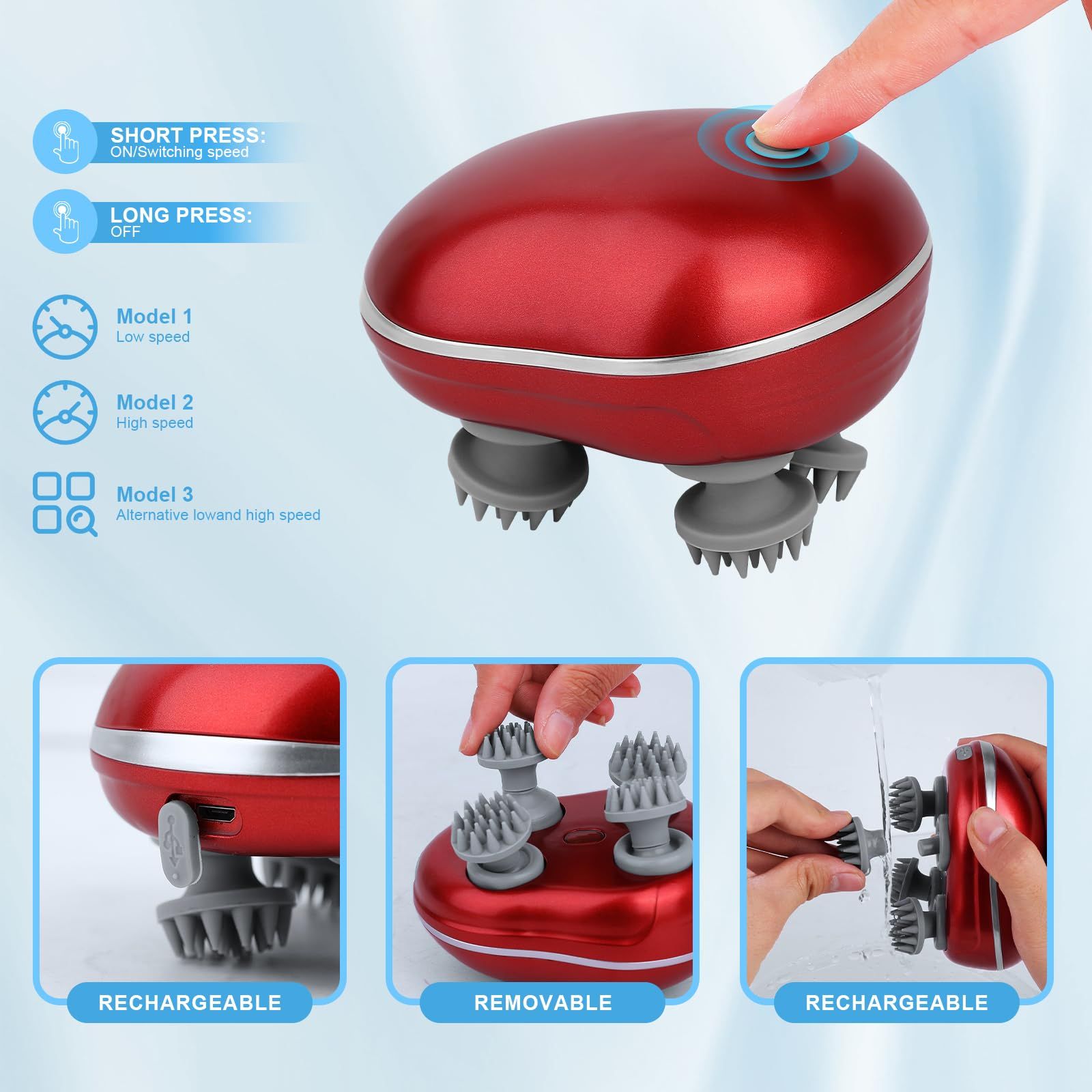 Cat Massager, Electric Pet Massager for Indoor Cats and Dogs with 4 Rotatable view 9