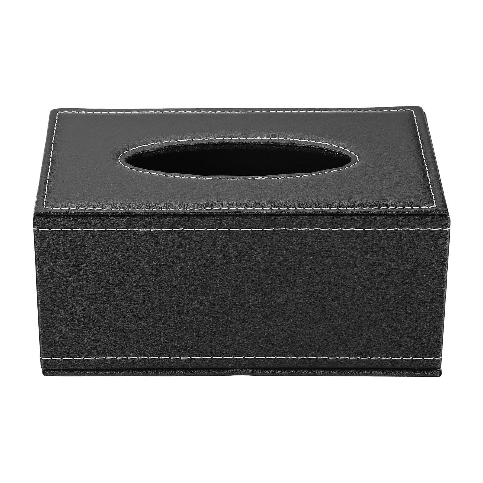 Tissue Box Cover, Leather Rectangle Waterproof Napkin Paper Towel Dispenser view 6