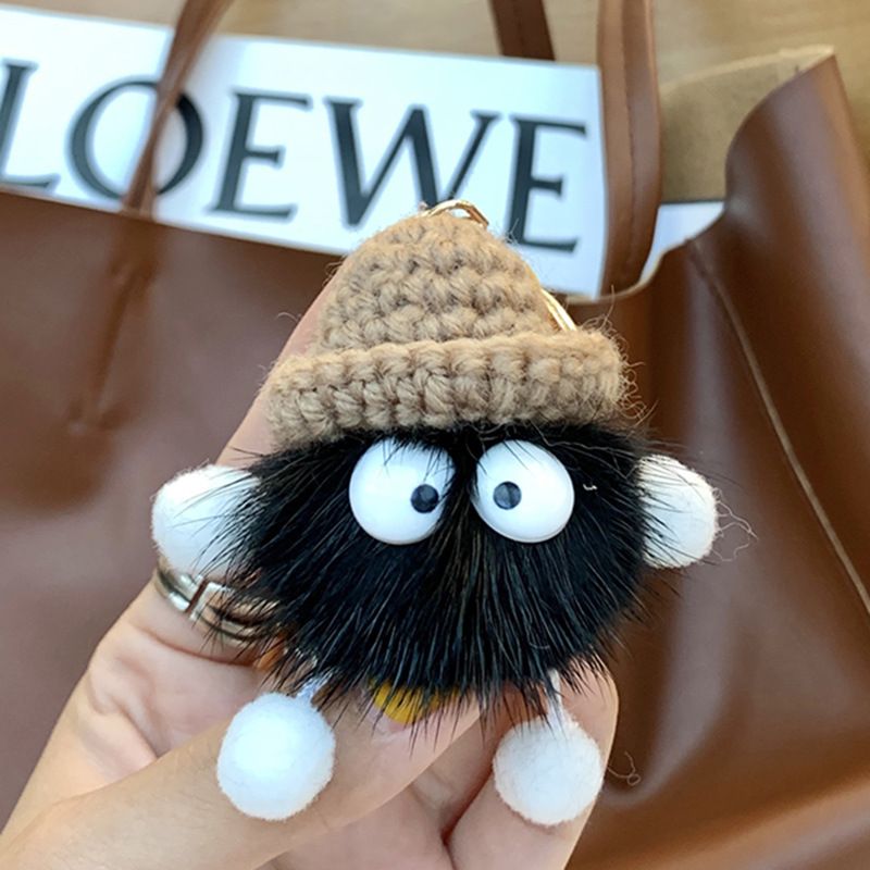 Small Briquette Figures Keychain Pendant Animal Doll Fluffy Key Chain Car view 3