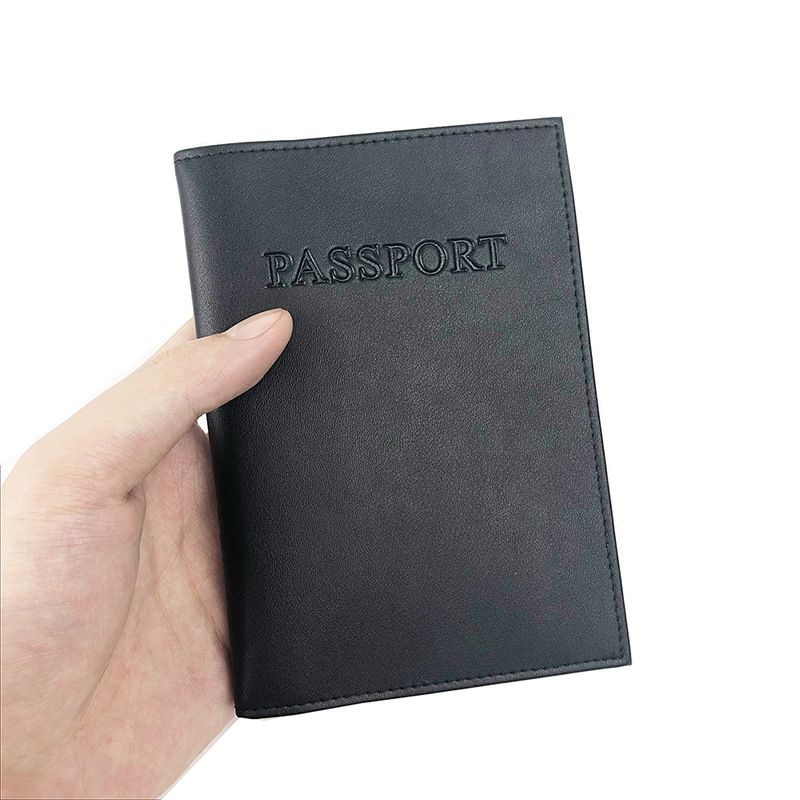 Leather Passport Holder, Passport Travel Wallet Cover Case for Men Women view 2