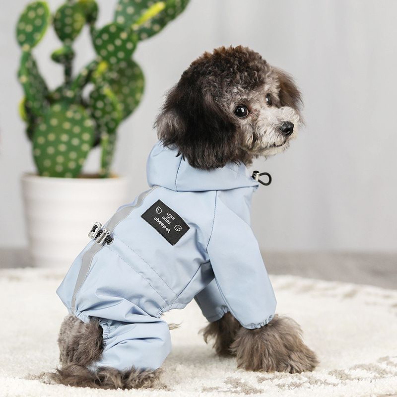 Reflective Strap and Leash Hole Adjustable Pet Water Proof Clothes for Small view 4