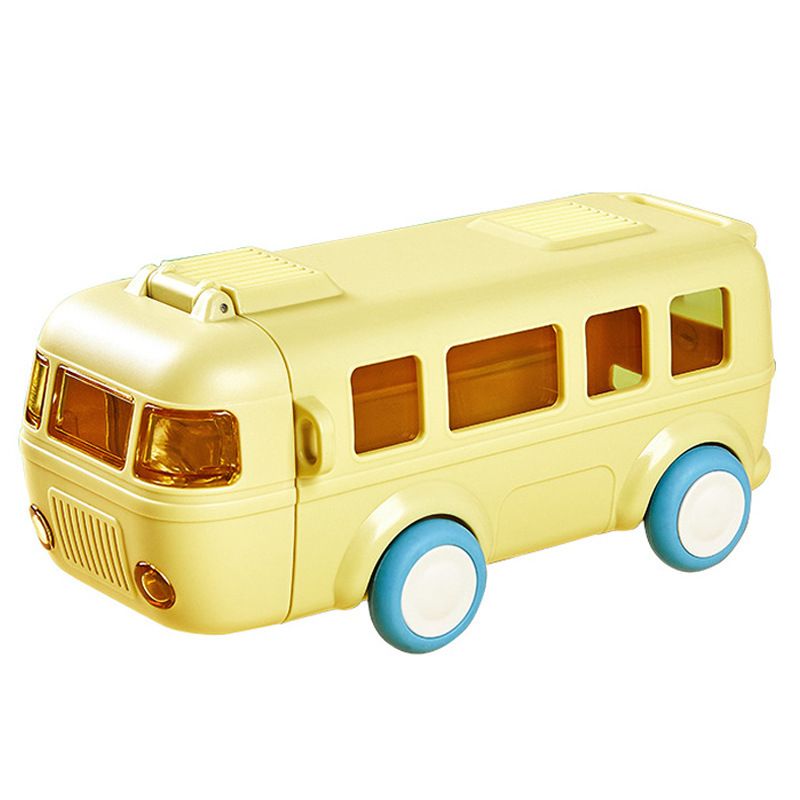 Bus Water Bottle for Kids 500 ml Bus Straw Water Cup with Strap Portable Bus