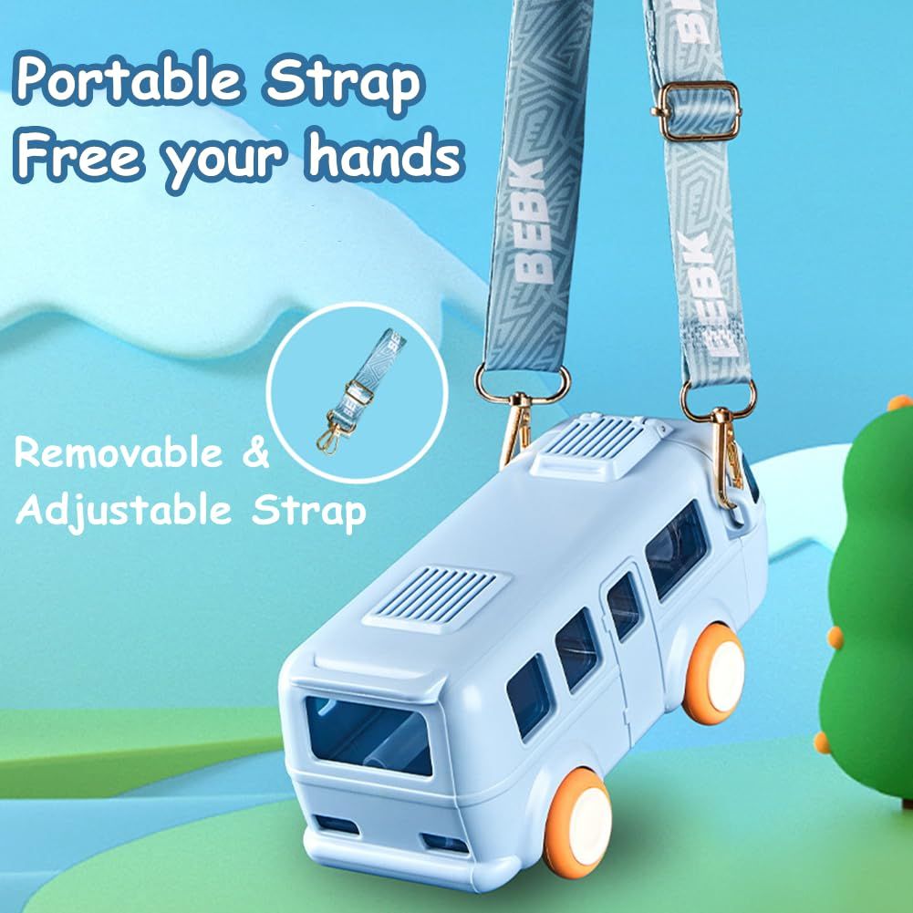 Bus Water Bottle for Kids 500 ml Bus Straw Water Cup with Strap Portable Bus view 9
