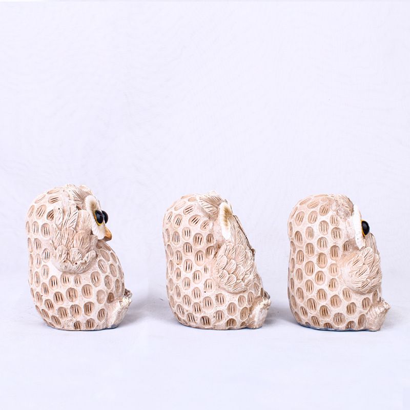 Set of 3 Owl Statues Home Décor view 5