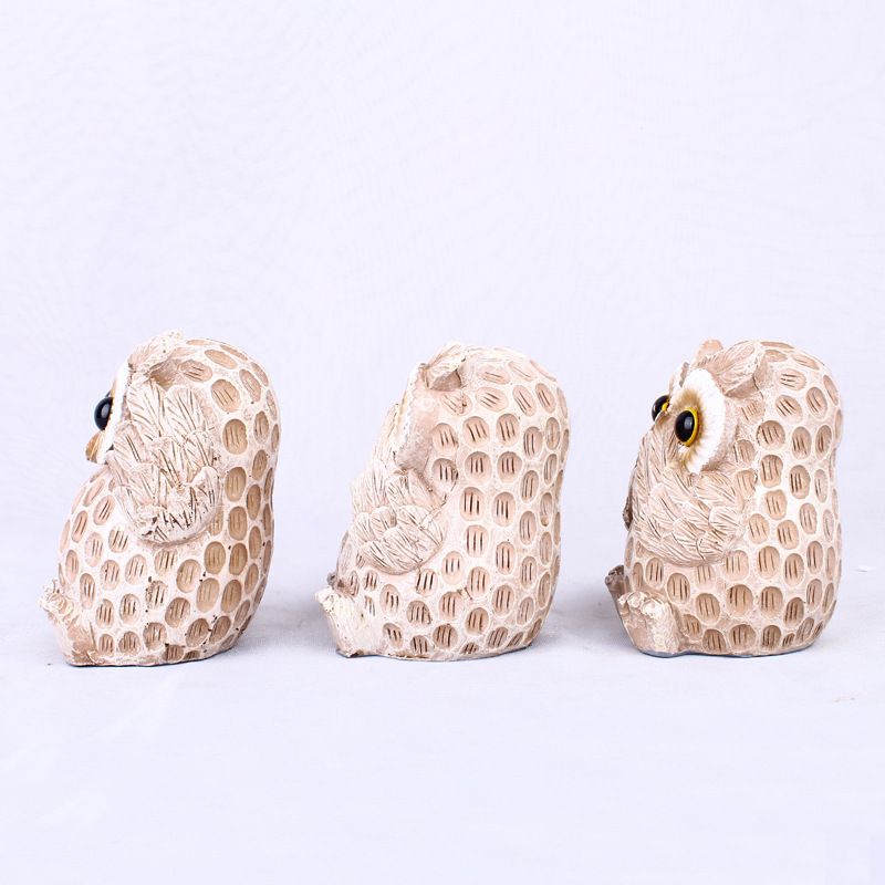Set of 3 Owl Statues Home Décor view 7