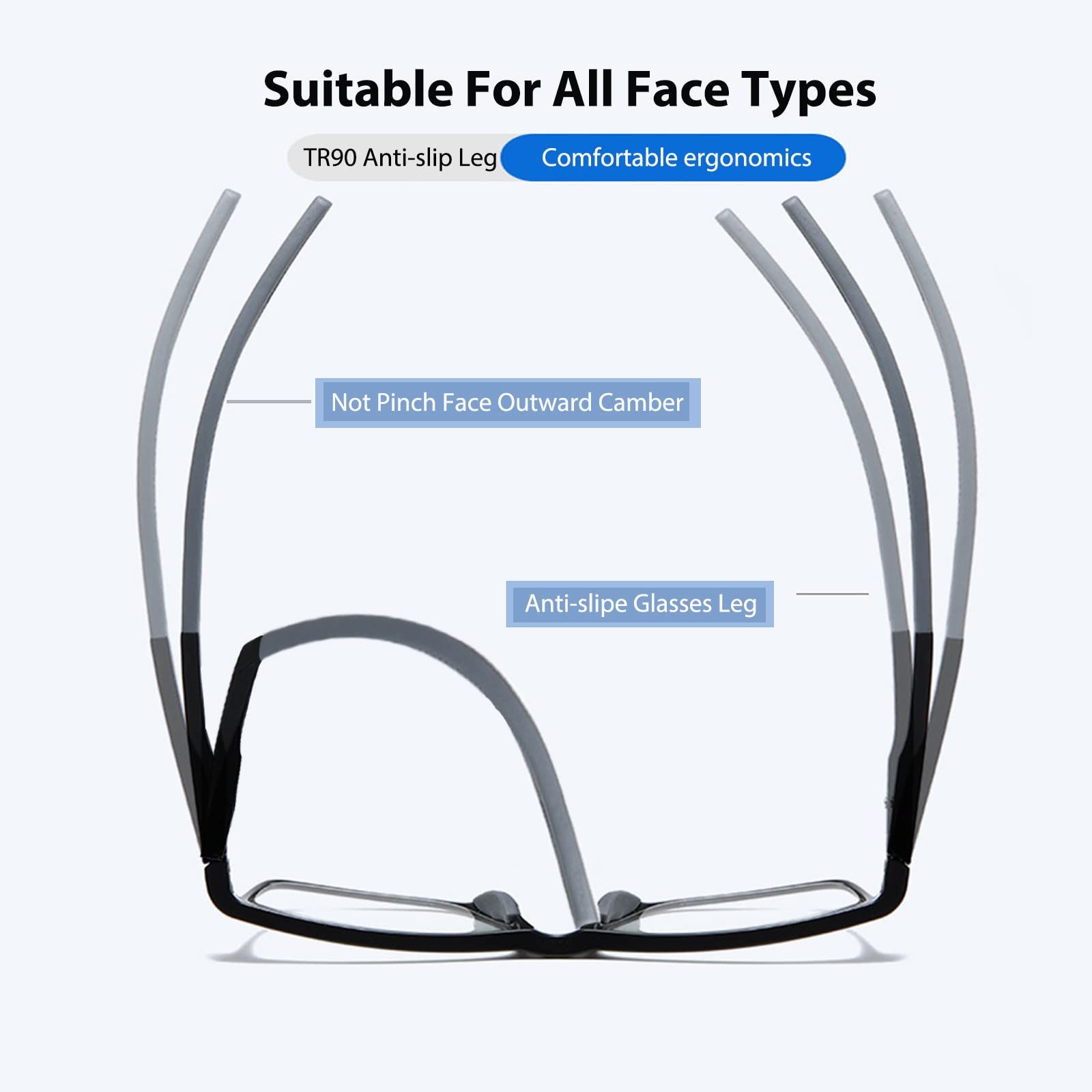 Photochromic Progressive Multifocus Reading Glasses Blue Light Blocking view 6