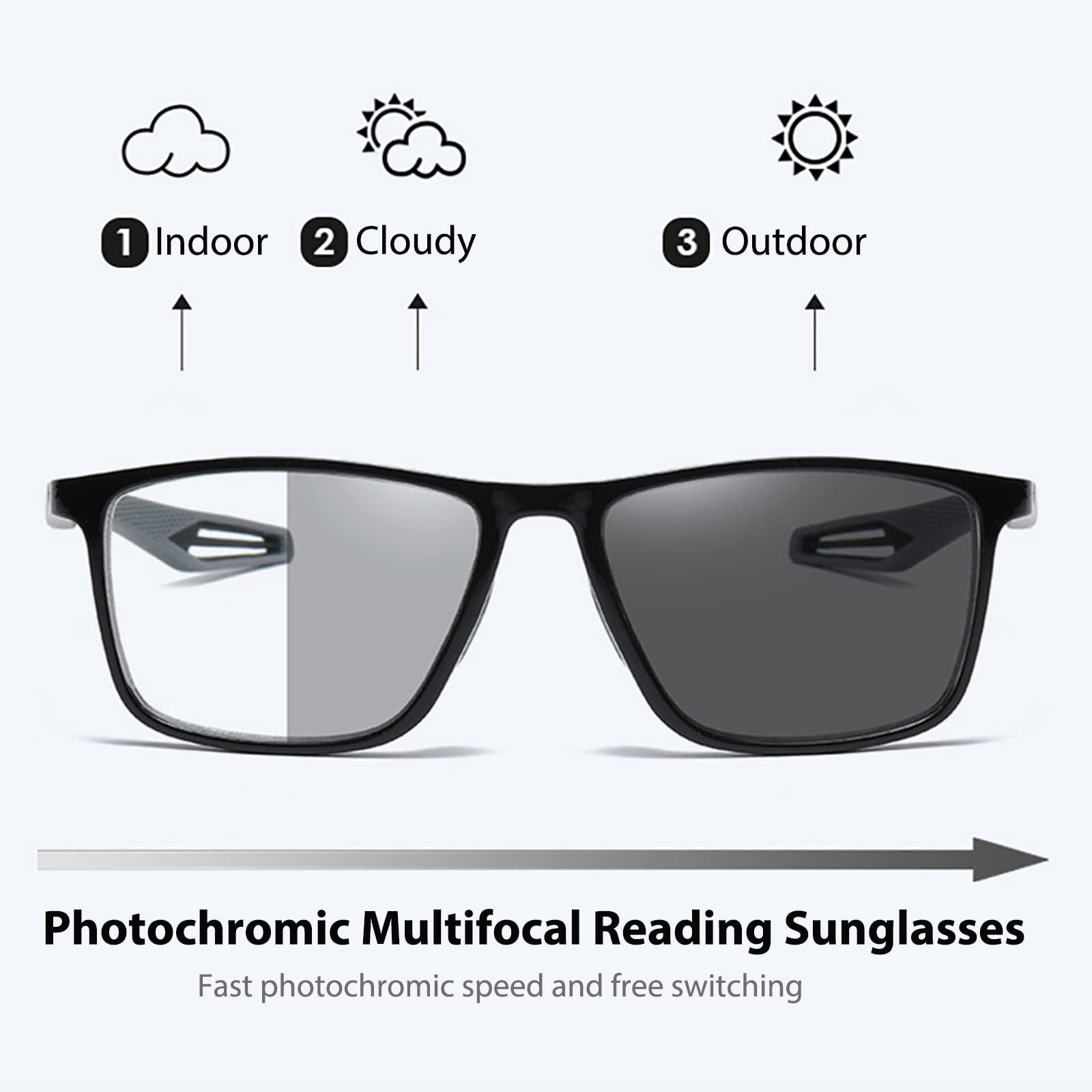 Photochromic Progressive Multifocus Reading Glasses Blue Light Blocking view 10