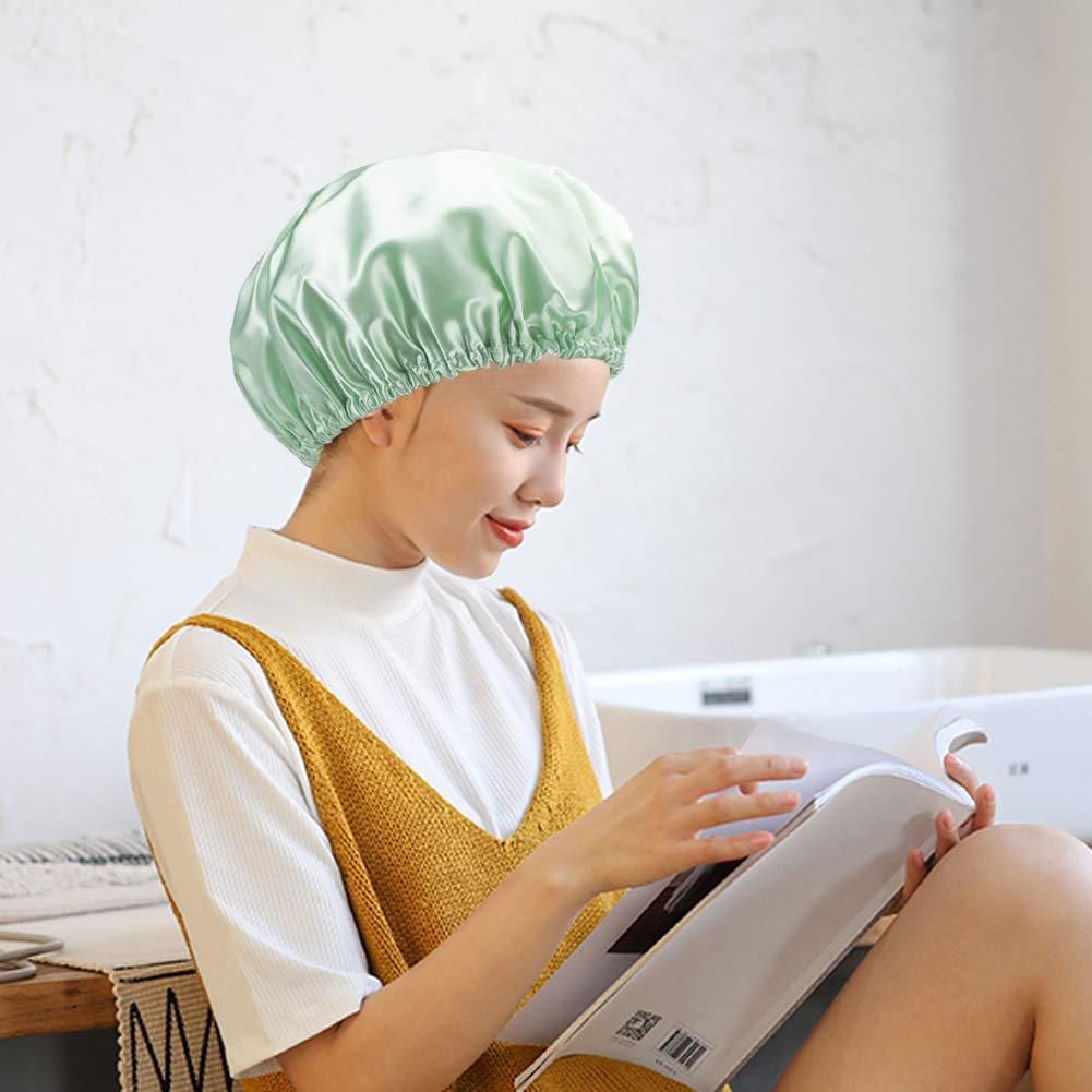Shower Caps for Women Reusable Waterproof view 9