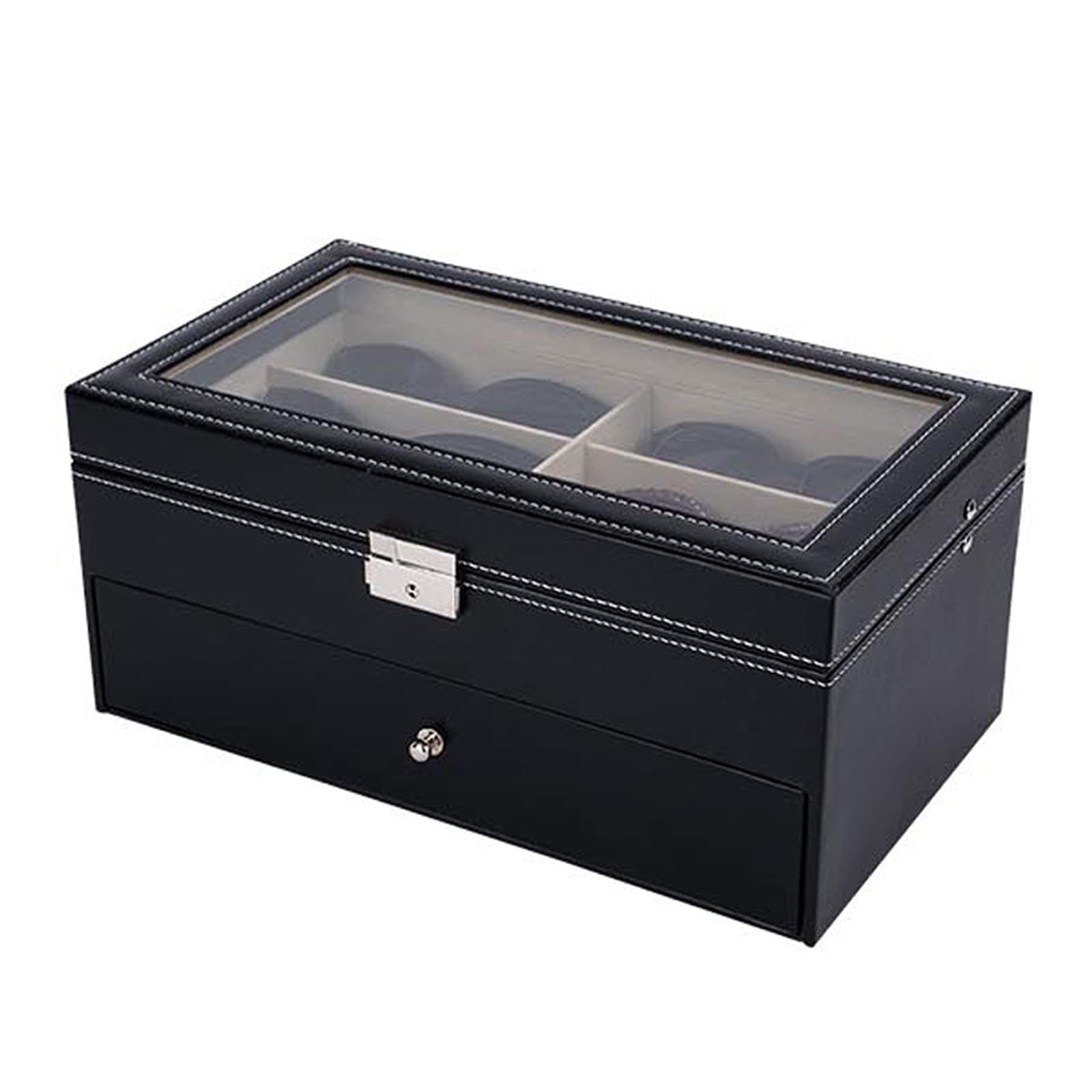 Leather Eyeglasses Storage and Sunglass Glasses Display Drawer Lockable Case view 3