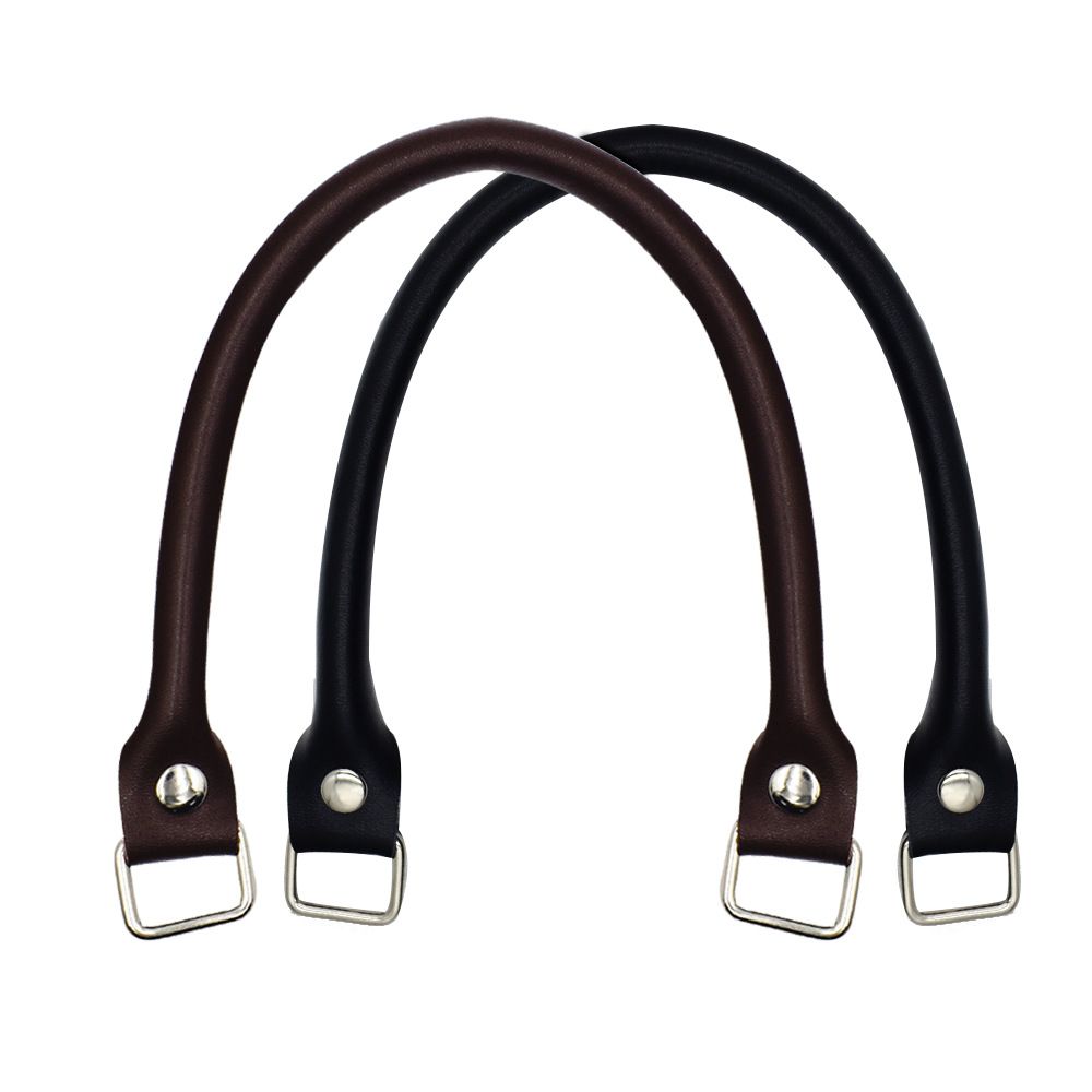 2Pcs Genuine Leather Bag Handles 38cm Purse Straps with Clasp Cowhide Leather