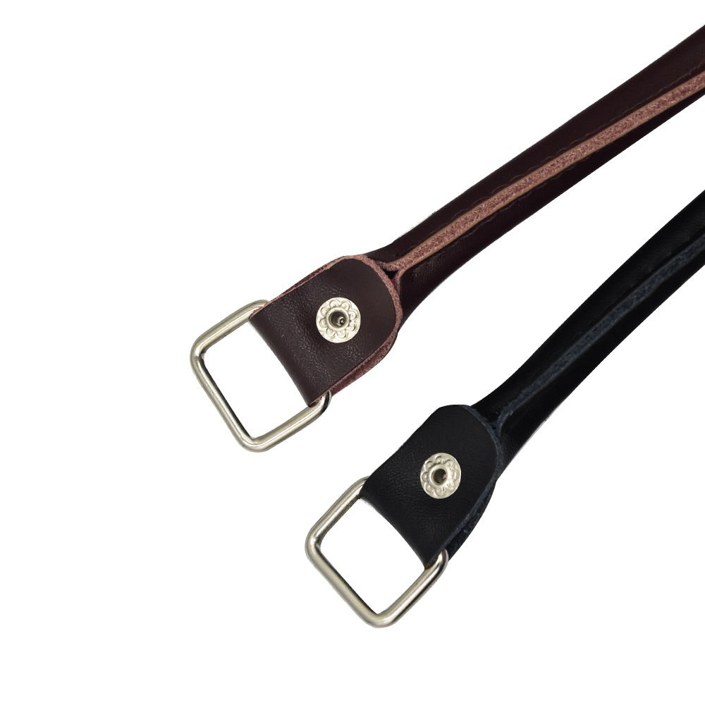 2Pcs Genuine Leather Bag Handles 38cm Purse Straps with Clasp Cowhide Leather view 4