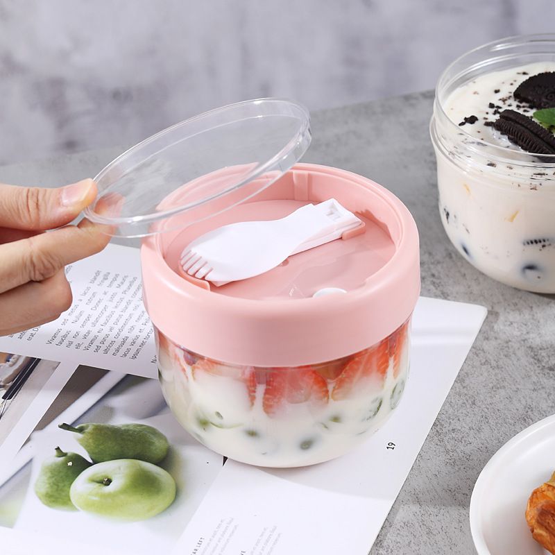 2 Pcs Overnight Oats Container with Lids and Spoons view 3