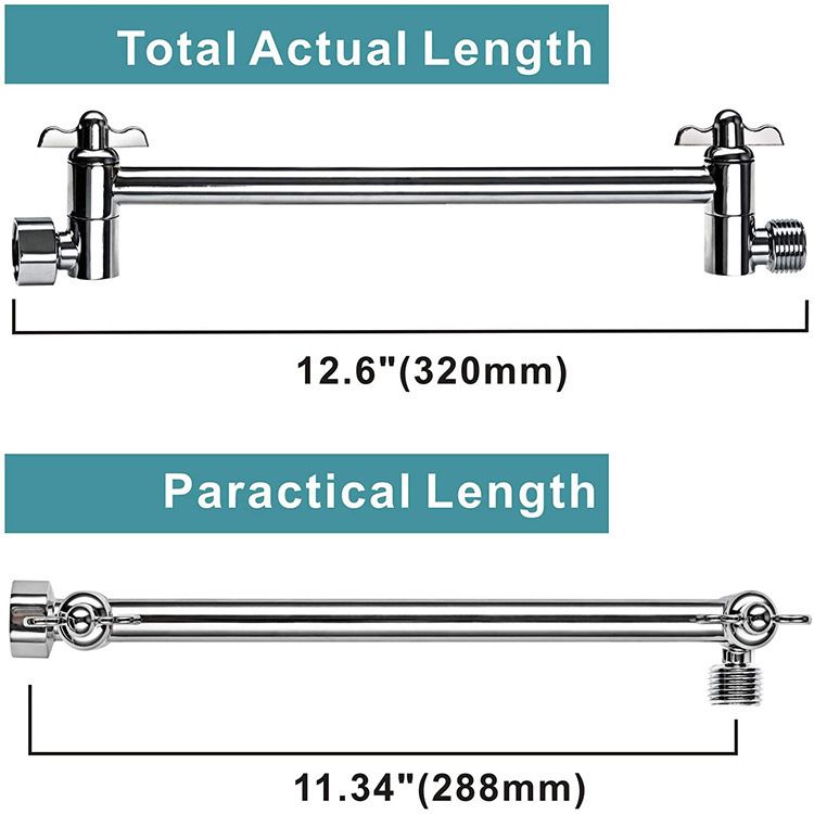 11 Inch Extra Long Adjustable Shower Head Extension Arm With Locking Set Screw view 8