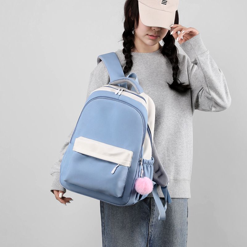 Large Capacity Nylon Backpack with Bear Doll for Women Casual Water-Resistant view 4